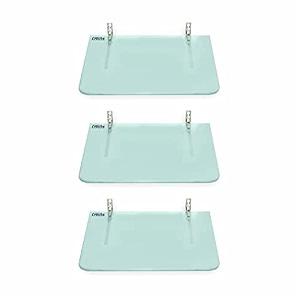evolite premium tempered glass diamond corner and rectangle shelf for bathroom  living room  bedroom  kitchen shelves racks amp wall mount heavy duty all accessories etgs-6g9x12inch pack of 3
