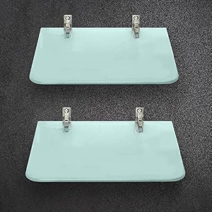 evolite premium tempered glass diamond corner and rectangle shelf for bathroom  living room  bedroom  kitchen shelves racks amp wall mount heavy duty all accessories etgs-6g9x8 inch pack of 2