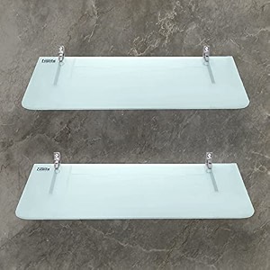 evolite premium tempered glass diamond corner and rectangle shelf for bathroom  living room  bedroom  kitchen shelves racks amp wall mount heavy duty all accessories etgs-6g9x15 inch pack of 2