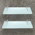 Evolite® Premium Tempered Glass Diamond Corner and Rectangle Shelf for |Bathroom | Living Room | Bedroom | Kitchen Shelves Racks & wall Mount Heavy Duty All Accessories (ETGS-G69x18 inch Pack of 2)