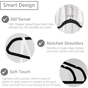 non-slip velvet hangers - ultra thin space saving suit hanger with 360 degree swivel hook - strong and durable velvet clothes hangers - coat hangers for a no hanger marks black pack of 10