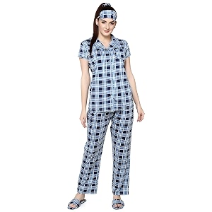 Evolove Womens Cotton Full Sleeves Collared Night