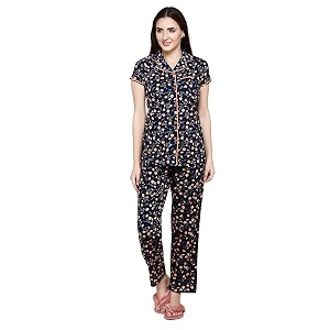 Evolove Womens Cotton Full Sleeves Collared Night