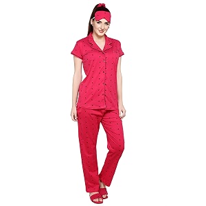 Evolove Womens Cotton Full Sleeves Collared Night