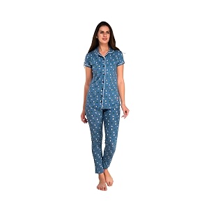 Evolove Womens Cotton Full Sleeves Collared Night