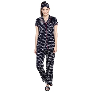 Evolove Womens Cotton Full Sleeves Collared Night