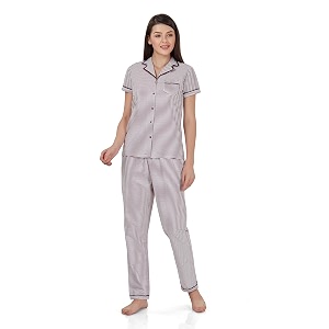 Evolove Womens Cotton Full Sleeves Collared Night