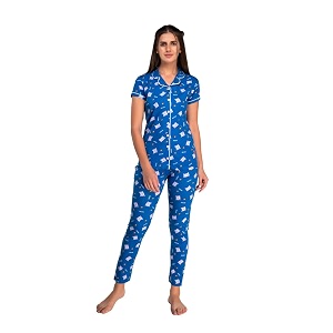 Evolove Womens Cotton Full Sleeves Collared Night