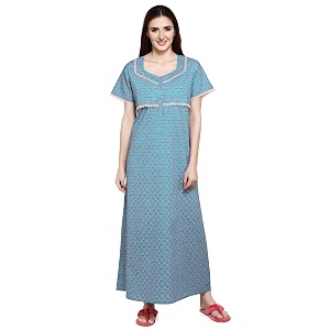 Evolove Womens Cotton Long Maxi Maternity Feeding