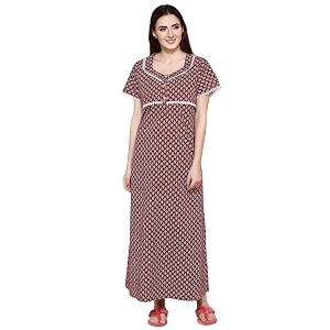 Evolove Womens Cotton Long Maxi Maternity Feeding