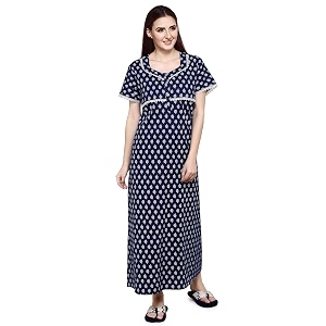 Evolove Womens Cotton Long Maxi Maternity Feeding