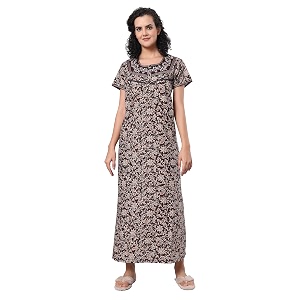 evolove women39s 100 cotton supersoft with beautiful embroidery long maxi night gown nighty dress with pocket