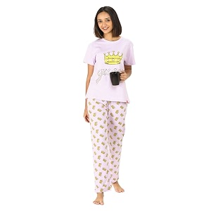 Evolove Women Night Suit Set Top Pyjama
