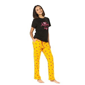 Evolove Women Night Suit Set Top Pyjama