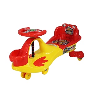 evoshine panda back rest swing car magic car kids car ride on for kids toys with music and lights for boysgirls ride on toy car drive age from 2 years weight capacity 50 kg car yellow amp red