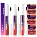 evpct 3Pcs Peel Off Lip Stain Tints, Maroon Mauve Red Matte Liquid Lipstick Lip Stain Long Lasting Waterproof for Women, Non-stick Cup Lipstick Peel Off Highly Pigmented Smudge-proof, 01# &amp; 02# &amp; 03#