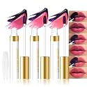 evpct 3Pcs Peel Off Lip Stain Tints with Tweezer, Liquid Lipstick Lip Stain Gloss Long Lasting Waterproof for Women, Non-stick Cup Lipstick Peel Off Highly Pigmented 24 Hrs Original Lips Stains, Set04