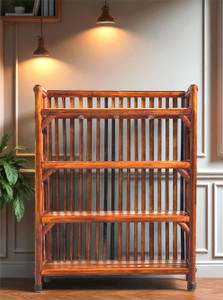 EVRA Wooden Cane Rack Book Shelf rack