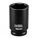 EVRBUL 1/2" Drive 46 mm Extra Deep Impact Socket Heavy Duty 6 Point Design Heat-Treated for Automotive Truck and Heavy Equipment Repair