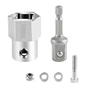 EVRBUL Upgraded Stainless Steel Top Wind Trailer Jack Crank Handle Cordless Drill Adapter with a 1/2 Inch Socket Adapter Bit