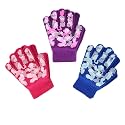 Evridwear Boys Girls Magic Stretch Gripper Gloves 3 Pair Pack Assortment, Kids One Size Winter Warm Gloves Children