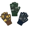 Evridwear Boys Girls Magic Stretch Gripper Gloves 3 Pair Pack Assortment, Kids One Size Winter Warm Gloves Children