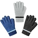 Evridwear Boys Girls Magic Stretch Gripper Gloves 3 Pair Pack Assortment, Kids One Size Winter Warm Gloves Children