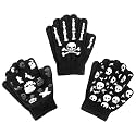 Evridwear Boys Girls Magic Stretch Gripper Gloves 3 Pair Pack Assortment, Kids One Size Winter Warm Gloves Children