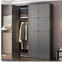 Evrum 12-Door 12-Shelf Plastic almirah for kids, almirah of clothes ,cupboard PC Collapsible Wardrobe