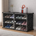 Evrum 6-Shelf-2-Door Plastic Cubort Shoe Rack Plastic
