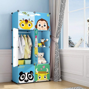 evrum 8-door 8-shelf plastic almirah for kids almirah of clothes cupboard pc collapsible wardrobe