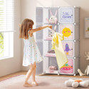 Evrum 8-Door 8-Shelf Plastic almirah for kids, almirah of clothes ,cupboard PC Collapsible Wardrobe (Finish Color - WHITE-E4, DIY(Do-It-Yourself))