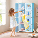 Evrum 8-Door 8-Shelf Plastic almirah for kids, almirah of clothes ,cupboard PC Collapsible Wardrobe (Finish Color - BLUE-C4, DIY(Do-It-Yourself))