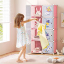 Evrum PC Collapsible Wardrobe (Finish Color - PINK-D4, DIY(Do-It-Yourself))