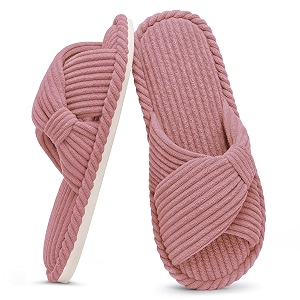 Evshine Summer House Slippers for Women Corduroy