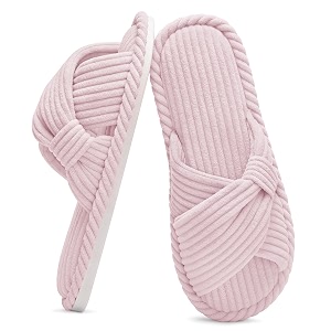 Evshine Summer House Slippers for Women Corduroy
