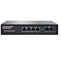 EVteQ 6 Ports Fast Ethernet with 4 PoE Ports (10/100 Mbps) & 2 Uplink Ports (10/100base) POE Switch | Max. 30W Output of Single PoE Port | LED Light Indicators | Fast Transmission | Watchdog