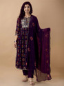 Ewedoos Women Viscose Rayon Kurta Pant Dupatta Set