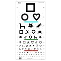 Ewing Illiterate OPTOMETRIC Visual Acuity Eye Chart - 6 m - 28 x 56 cm