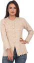 eWools Embroidered Round Neck Casual Women Beige Sweater