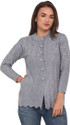 eWools Embroidered Round Neck Casual Women Grey Sweater