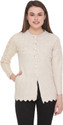eWools Embroidered Round Neck Casual Women Beige Sweater
