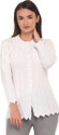eWools Embroidered Round Neck Casual Women White Sweater
