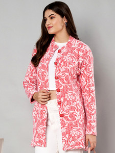 ewools floral print round neck casual women pink sweater