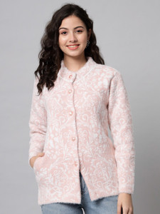 ewools printed round neck casual women orange sweater