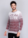eWools Self Design Round Neck Casual Men Maroon Sweater