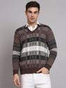 eWools Striped V Neck Casual Men Multicolor Sweater