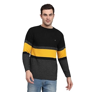 eWools winterwear Mens Woolen Striped Cardigan Sweaters