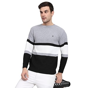 eWools winterwear Mens Woolen Striped Cardigan Sweaters