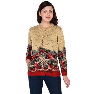 ewools women39s winter wear round neck multicolor woolen cardigan